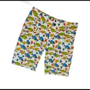 SHREDLY MTB LONG BIKING SHORTS FISH sz 12 VGUC